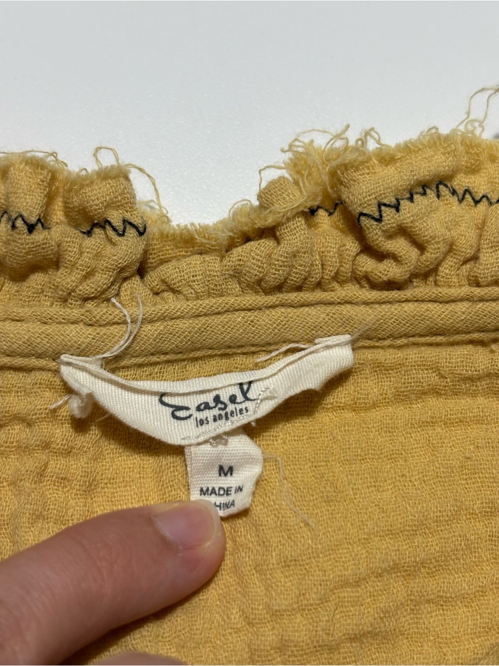 Easel Yellow Frills & Thrills Long Sleeve Cotton Gauze / Muslin Top - Picture 4 of 6